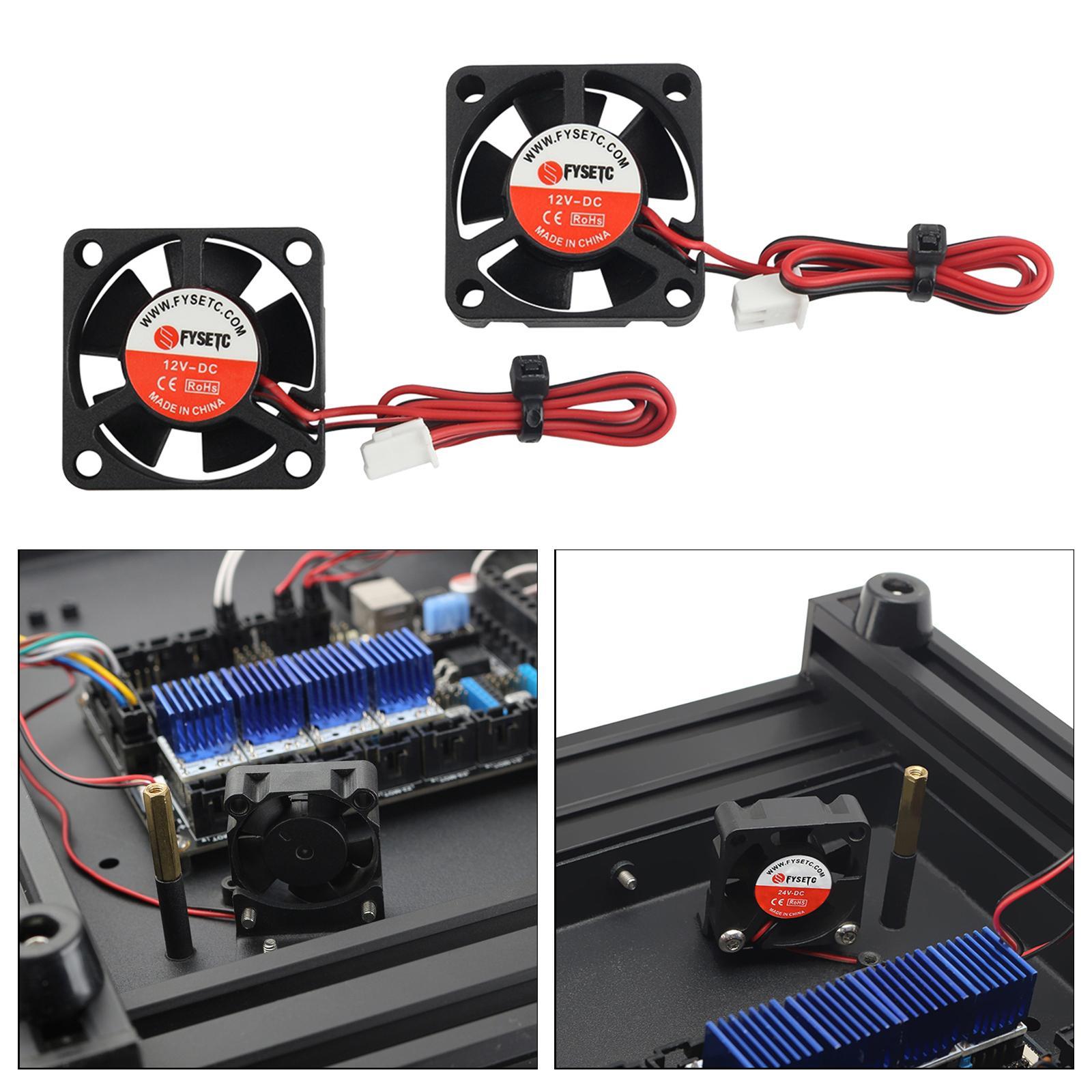 2-pack Mini 12V DC Brushless Cooling Fan 3010 for 3D Printer V6 V5
