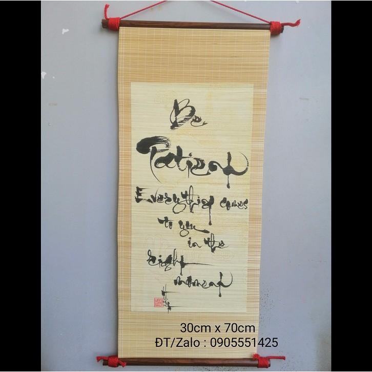 Mành tre thư pháp tiếng ANH. Quà tặng sinh nhật, khai trương,tân gia. Quà biếu tết.Tranh trang trí tết, nhà cửa.Thư pháp
