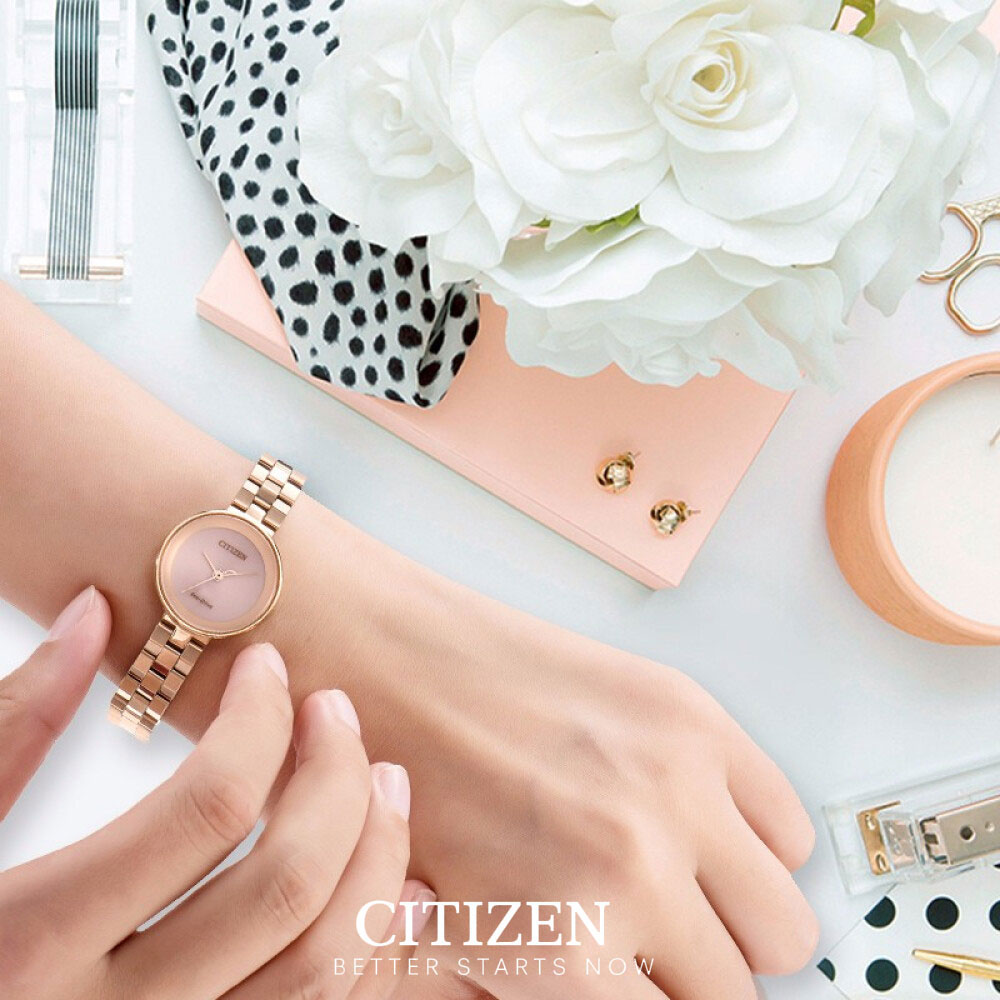 Đồng Hồ Nữ Citizen Dây Thép Không Gỉ EW5503-59W - Mặt Vàng Hồng