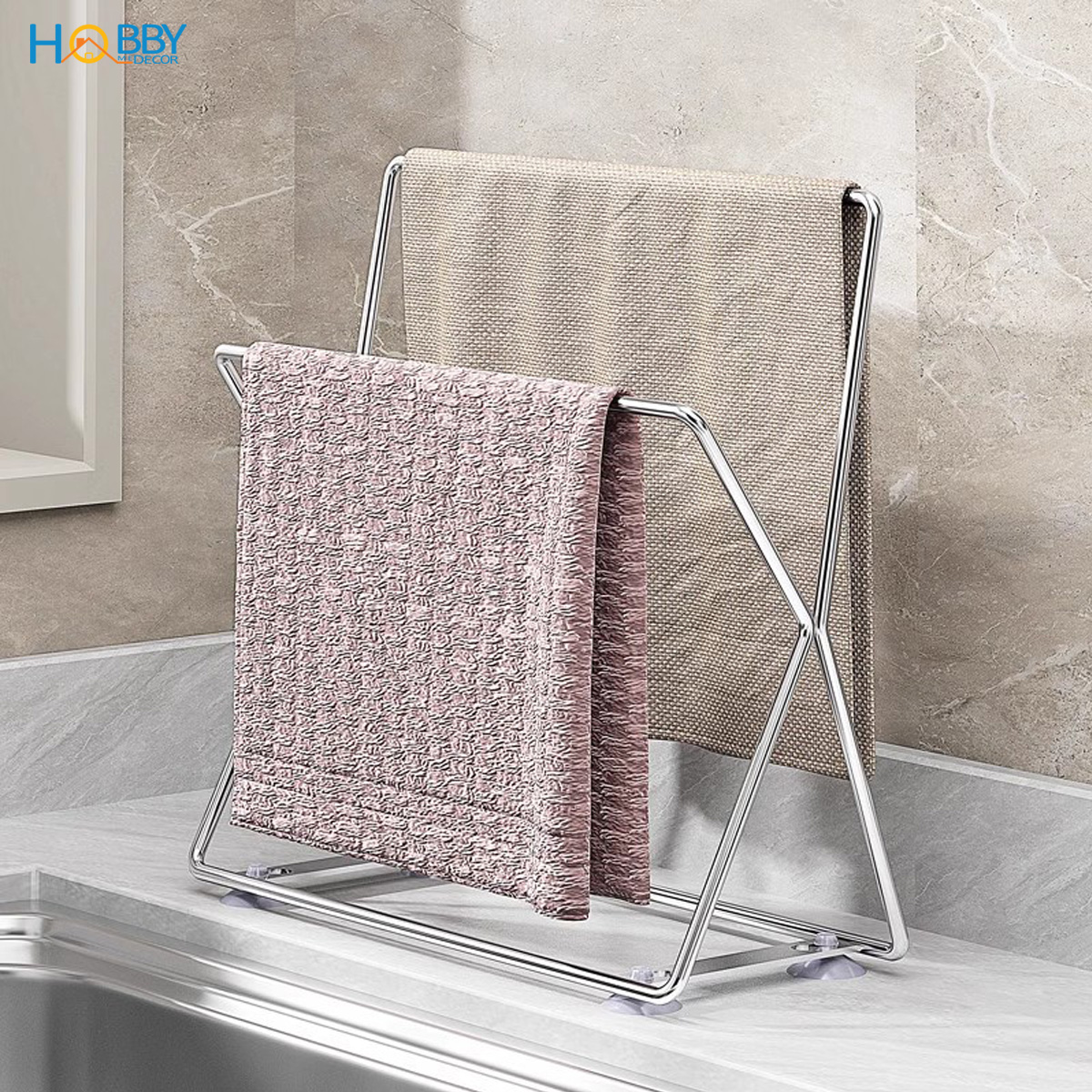 Giá treo khăn lâu bếp inox 304 tiện dụng Hobby home decor TK1