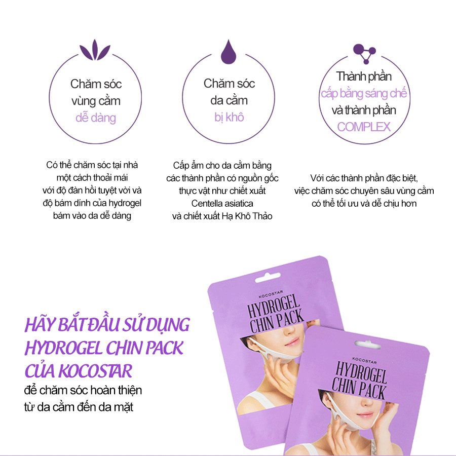 Mặt nạ nâng cơ Kocostar Hydrogel Chin Pack