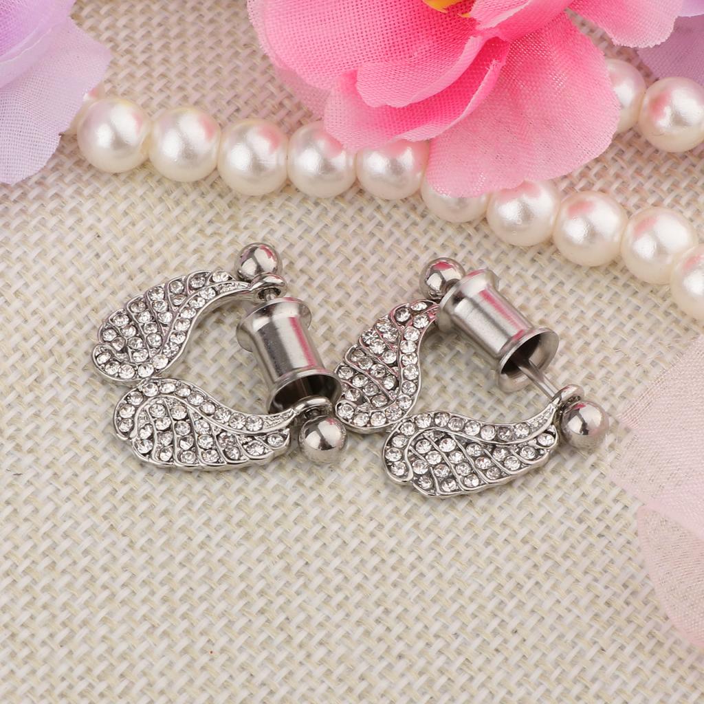 2 Pieces Stainless Steel Angel Wings Ear Plugs Tunnel Expander Gauges Bar