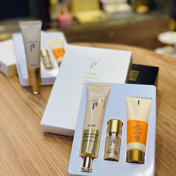 Upsize 75ml Set Kem Chống Nắng Chống Nhăn Whoo Gongjinhyang Anti - Wrinkle UV Protective Cream Special
