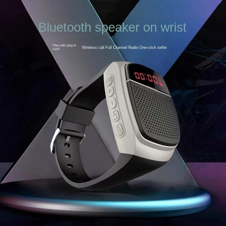 Loa Bluetooth không dây đeo tay B90 đồng hồ mini âm thanh thể thao ngoài trời màn hình thông minh đài cắm thẻ cắm di động Màu sắc: Hồng