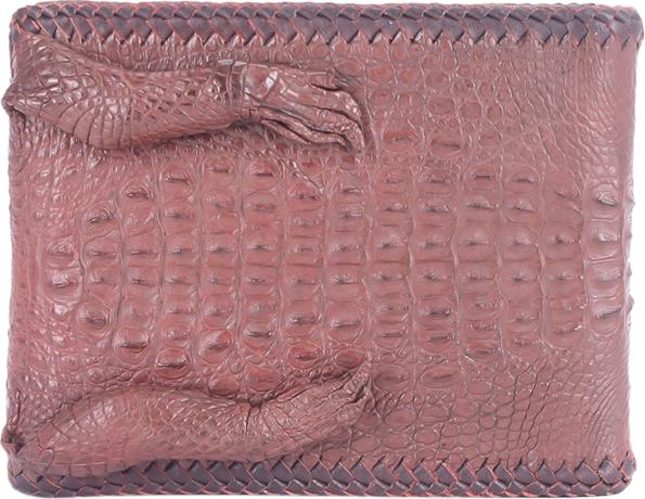 Ví Nam Da Cá Sấu Nguyên Con Vip Huy Hoàng HT2271 (12.5 x 10 cm) - Nâu Đỏ