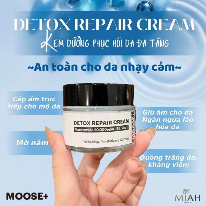 Kem dưỡng moose+ detox repair cream 50g hạn 2027