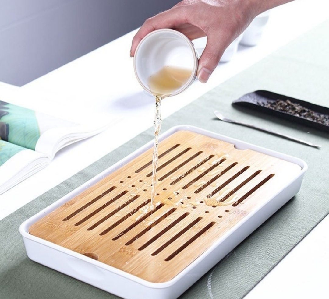 Khay trà bàn trà tre có khay đựng nước tiện lợi Cao Cấp