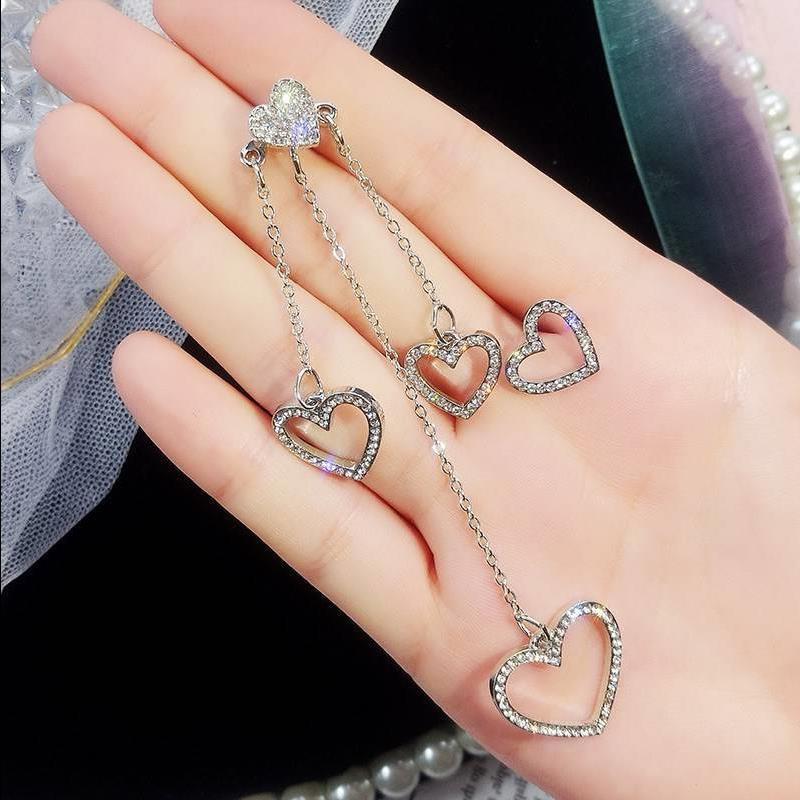 Bông tai nữ hình trái tim thả dài  duyên dáng