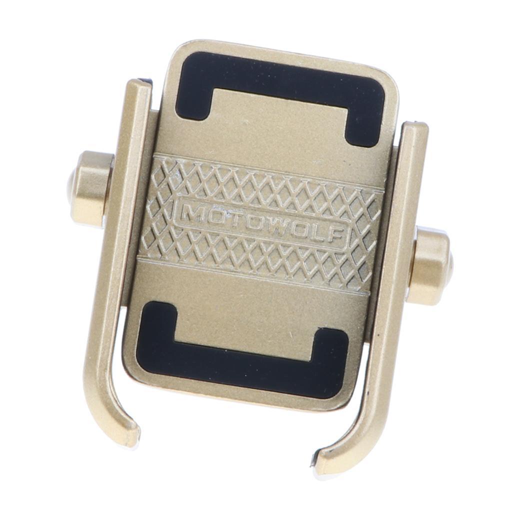 Motorcycle Bike Aluminum Phone Handlebar Mount Holder for Phone gold