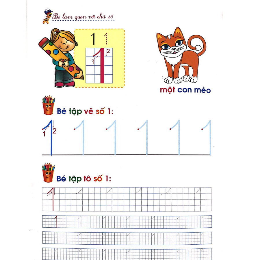 Chuẩn bị cho bé vào lớp 1 - Bé làm quen với chữ số Q1