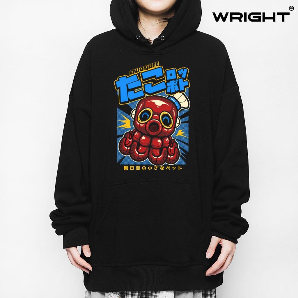 Áo hoodie wright bạch tuộc phong cách nhật bản anime unisex