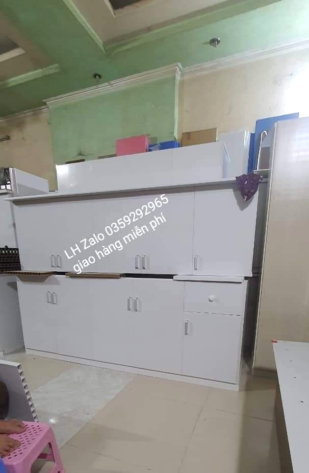 Tủ bếp mini nhựa đài Loan ốp mặt gạch