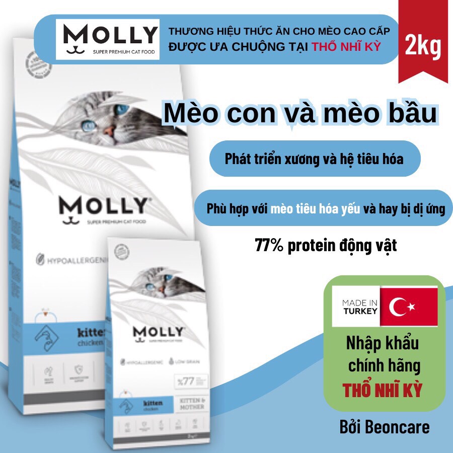 Thức ăn hạt cho mèo mọi lứa tuổi MOLLY SUPER PREMIUM CAT FOOD 2KG