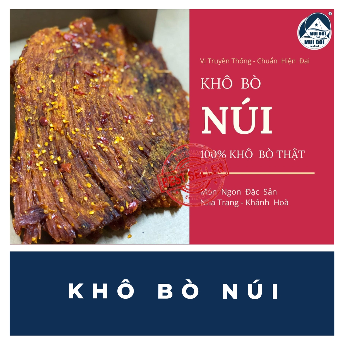 Khô bò NÚI - Đặc Sản Khánh Hoà - Hộp quà tặng cao cấp