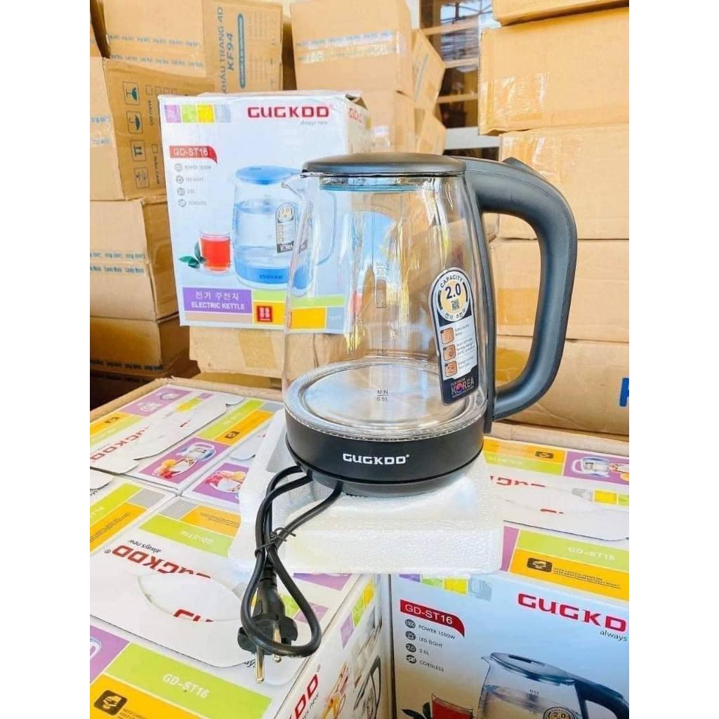 Ấm thủy tinh cooku có đèn báo vạch chia nước công suất 1500W