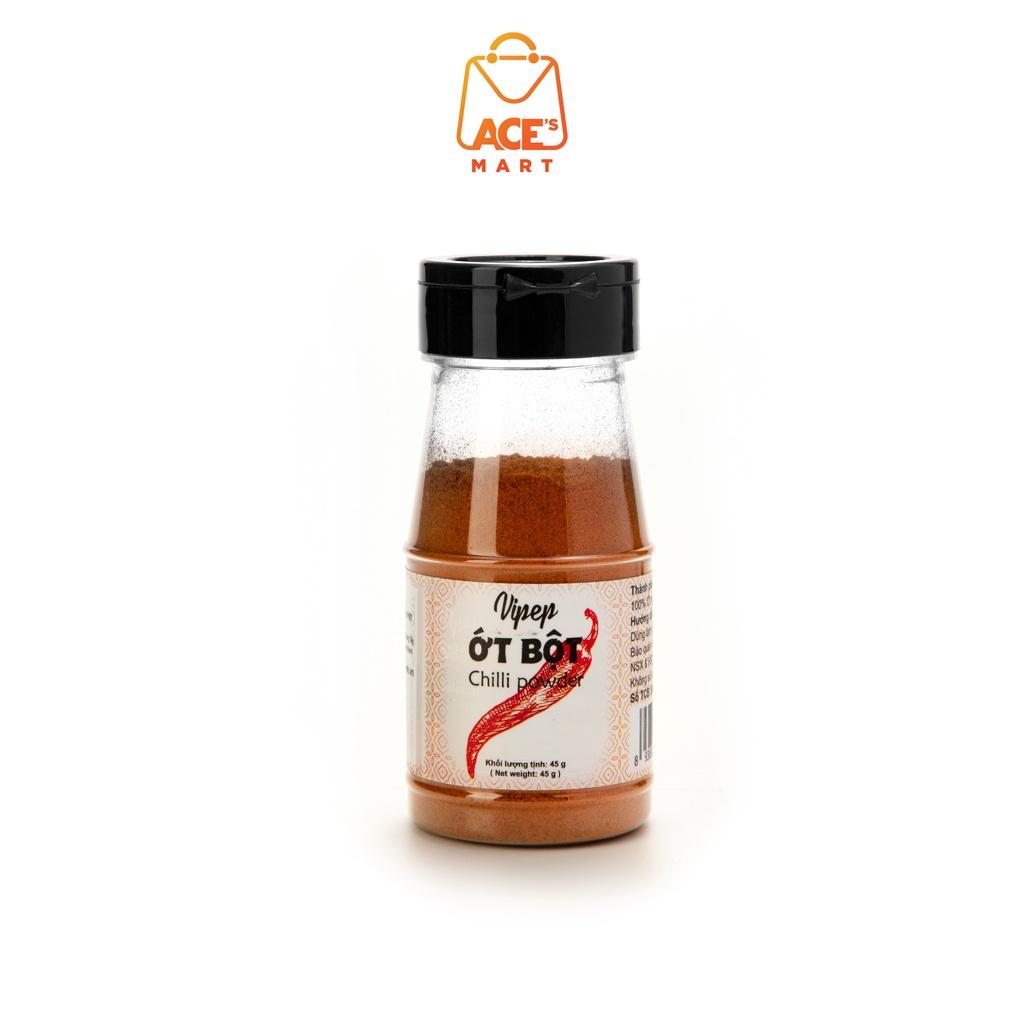 Ớt bột Vipep 45g xay mịn nguyên chất - gia vị cay thơm tạo màu, tẩm ướp cho các món kimchi Hàn Quốc, lẩu, kho, chiên