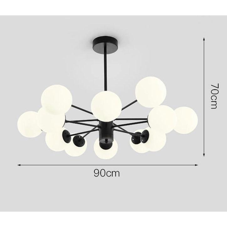 Đèn chùm PIROY 12 bóng cao cấp trang trí nhà cửa hiện đại, sang trọng - Kèm bóng LED chuyên dụng.