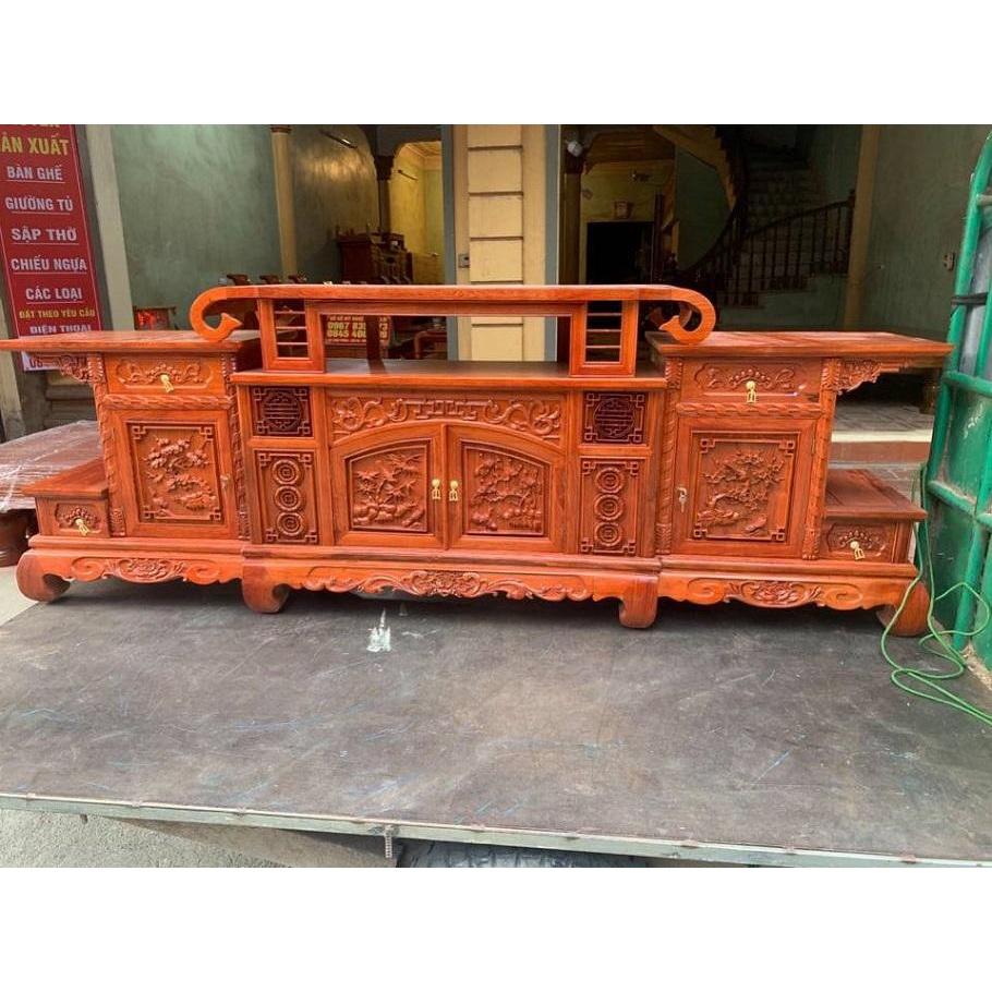 kệ tivi Kệ tv gỗ gõ đỏ kệ vòm 2.4m