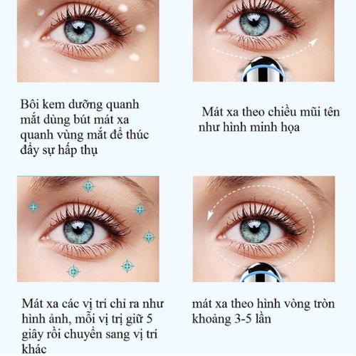 Máy Massage Vùng Mắt, Xóa Nếp Nhăn, Giảm Thâm Quầng Và Đánh Tan Bọng Mắt, Đẩy Tinh Chất Dưỡng Da