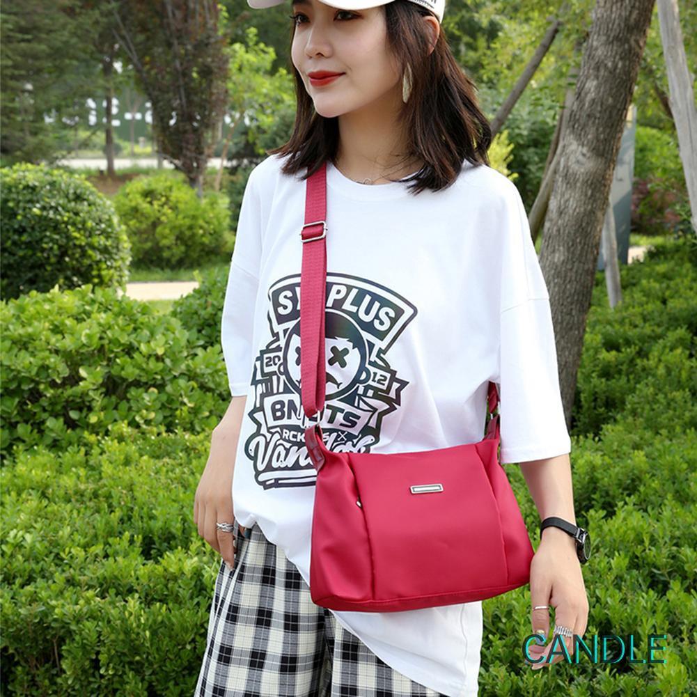 Túi đeo chéo chất liệu nylon cỡ lớn cho nữ thiết kế khóa kéo tiện dụng