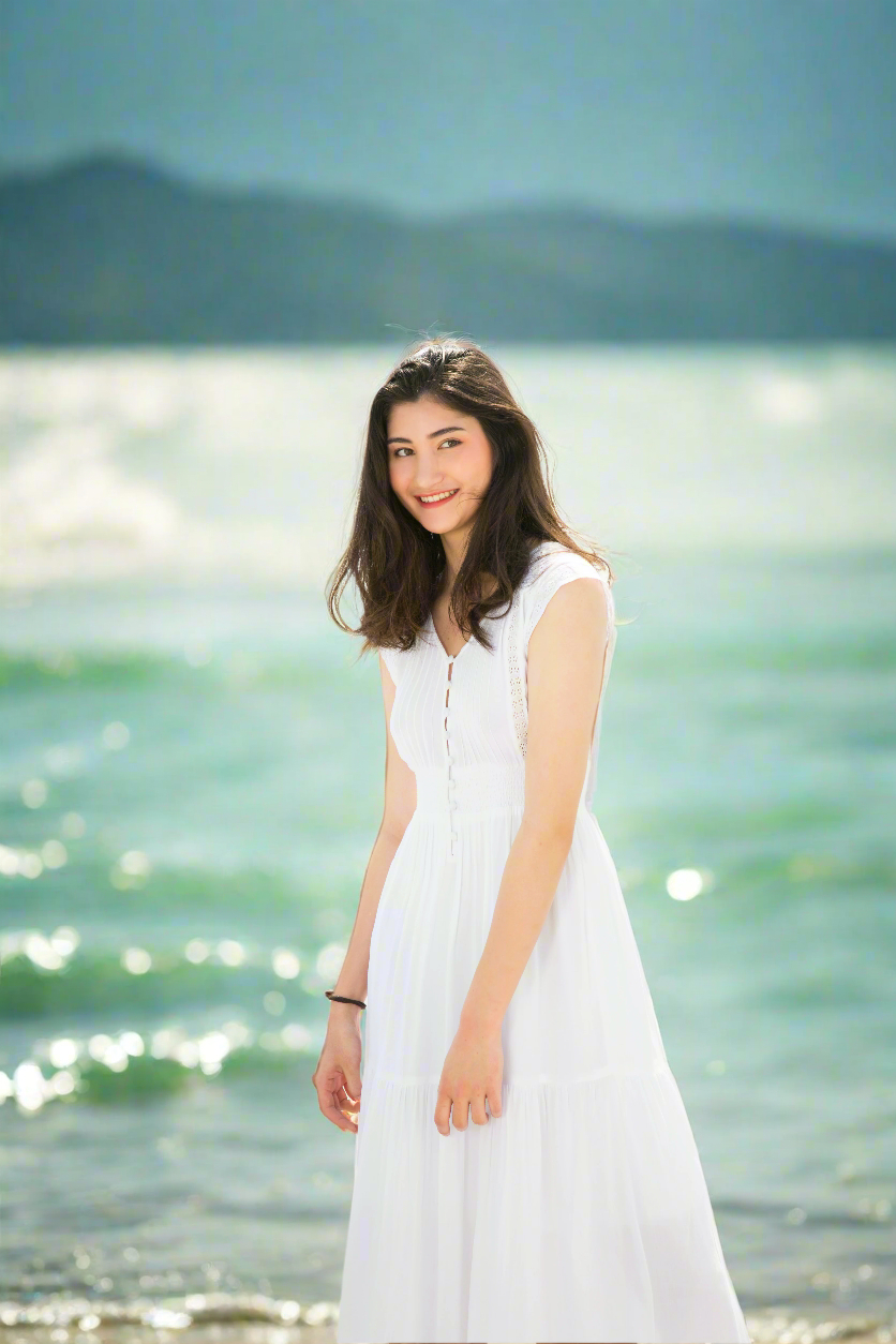 Đầm Maxi Trắng Cotton Dài Đi Biển Du Lịch Resorts Tiên DRE066 Thời trang Hity