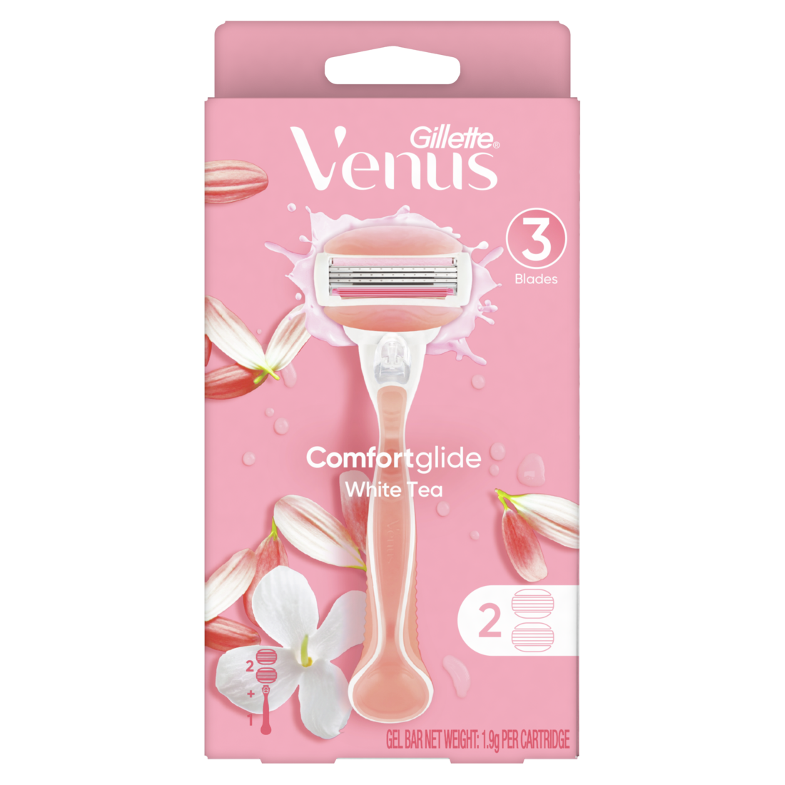 Bộ dao cạo nữ và 2 đầu dao Gillette Venus Comfortglide White Tea