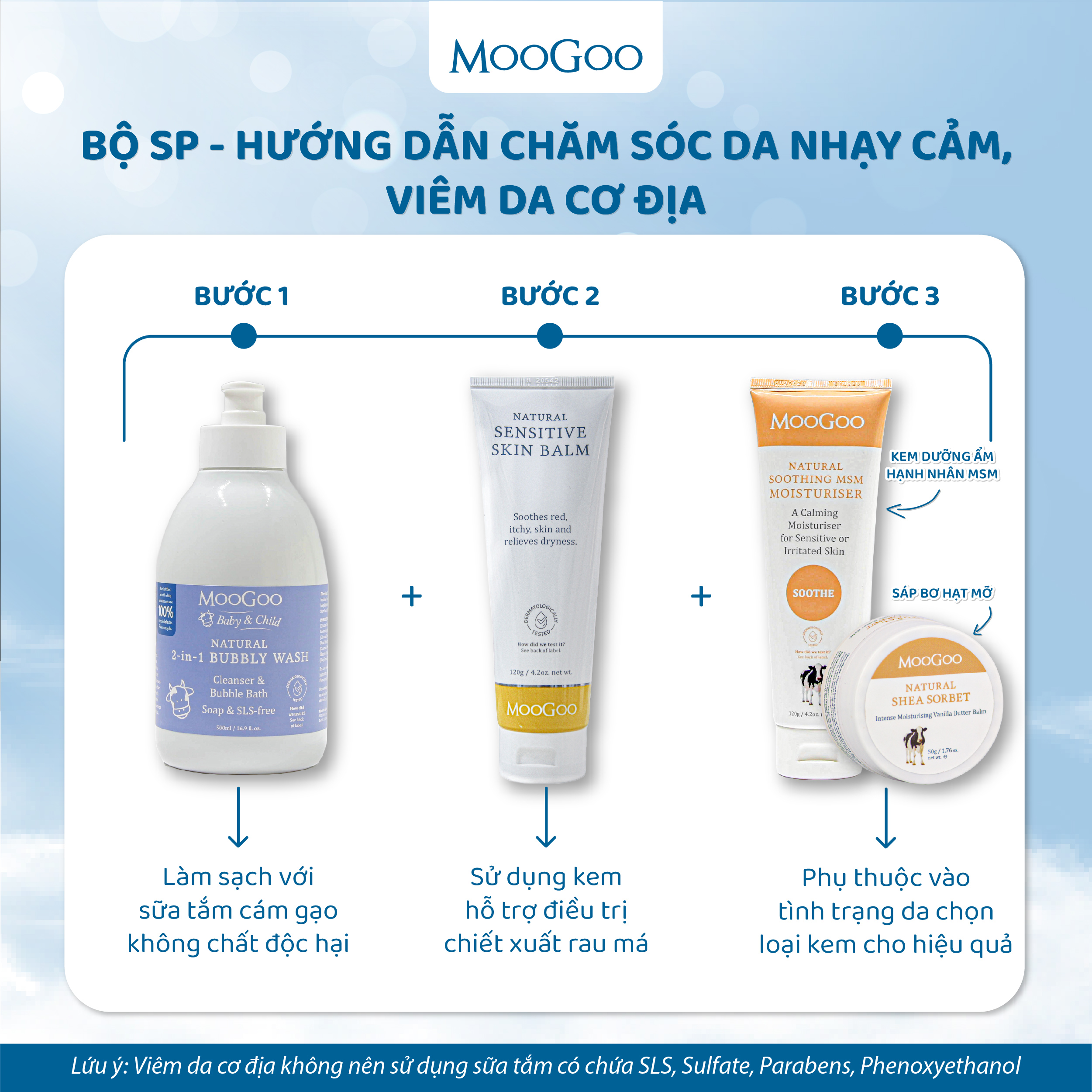 Kem dưỡng ẩm hạnh nhân hỗ trợ tái tạo phục hồi da cho bé Nhạy cảm, Viêm da cơ địa, Chàm sữa, vảy nến Moogoo