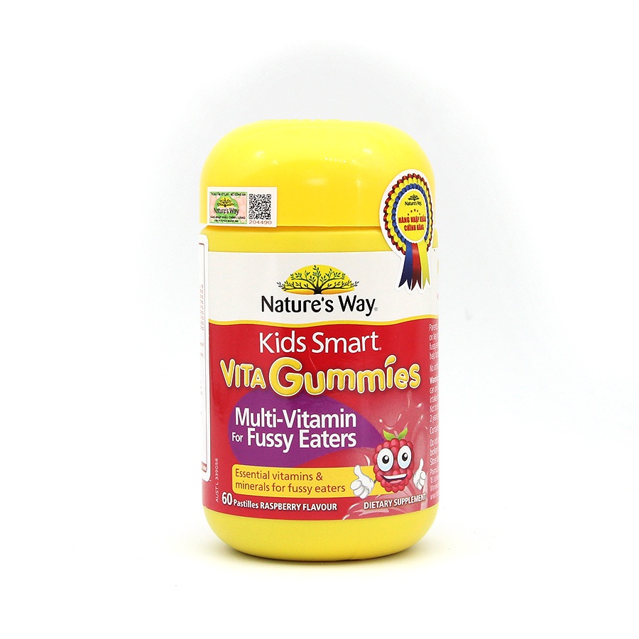 Kẹo Dẻo Cho Bé Nature's Way Kids Smart Vita Gummies Multi Vitamin for Fussy Eaters Kích Thích Ăn Ngon 60 Viên