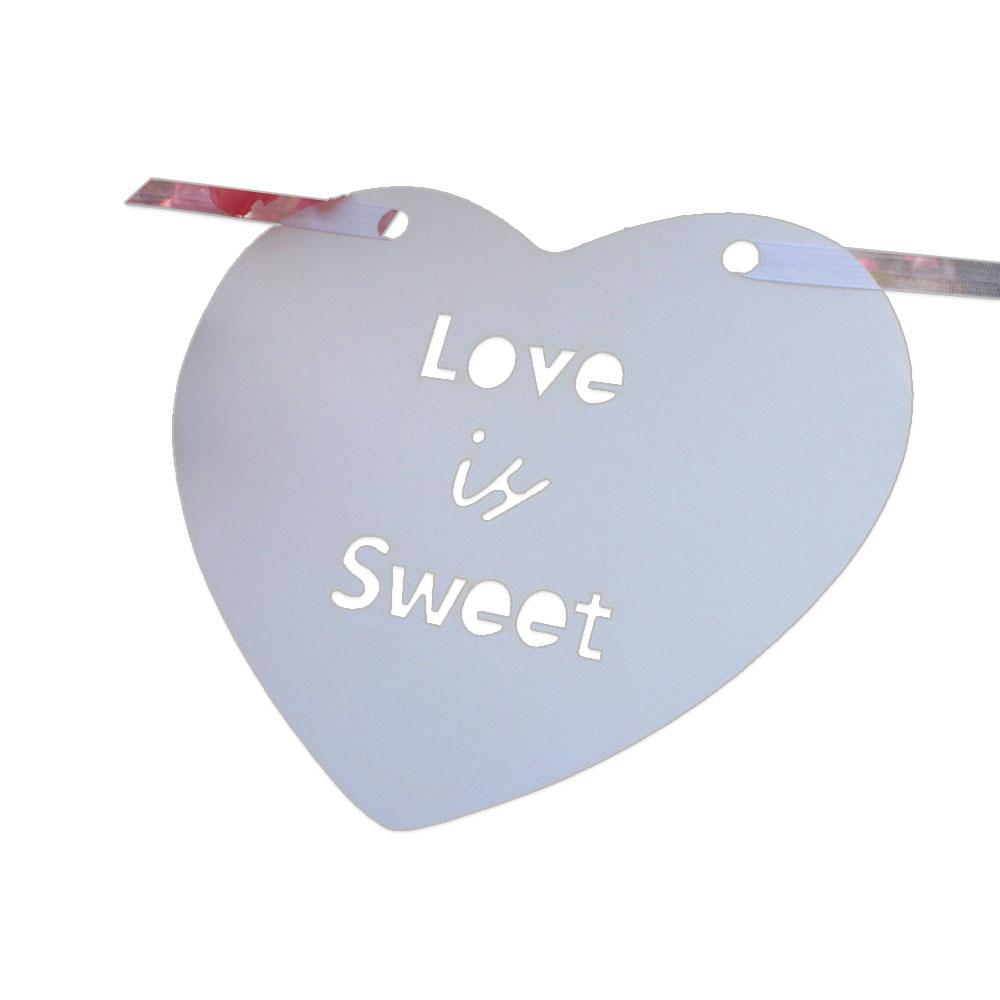 White Heart Bunting Banner Love Is Sweet Garland Wedding Party Decoration