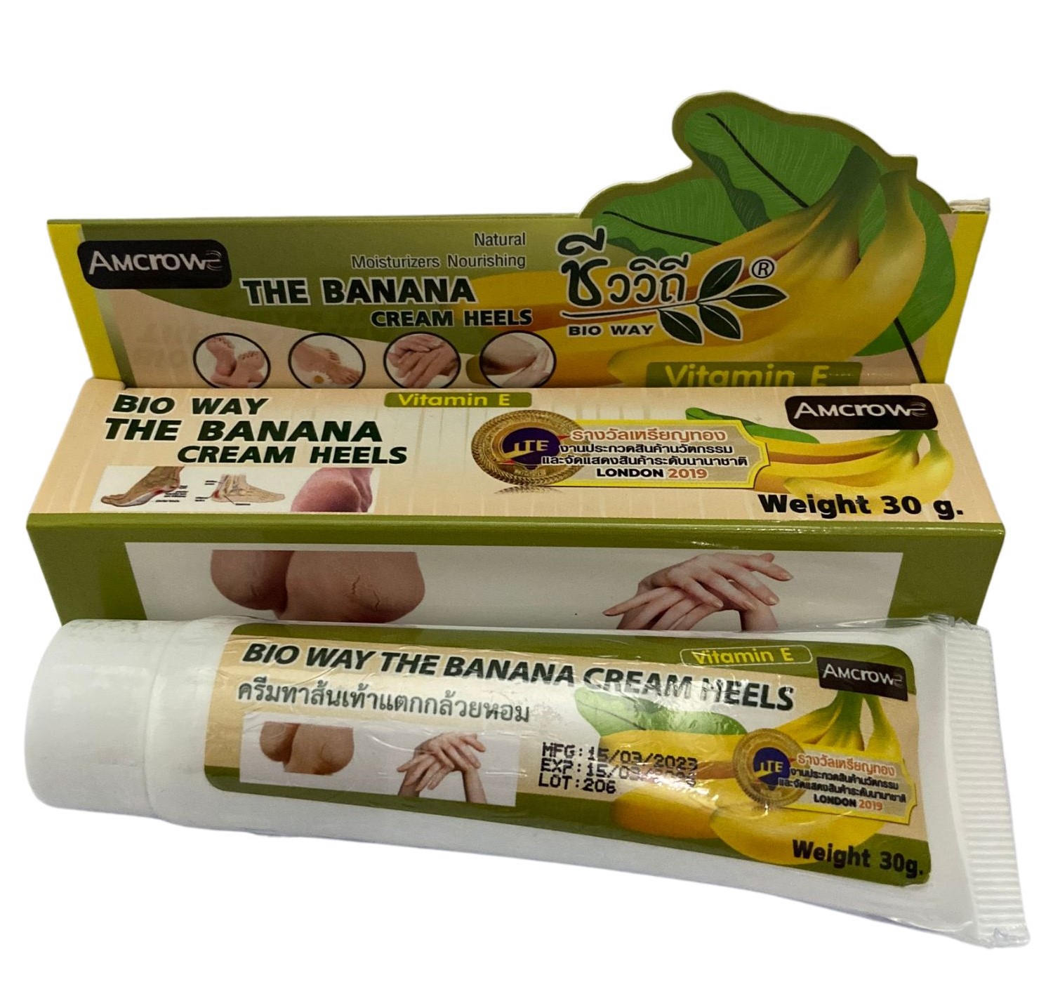 Kem chuối dưỡng da tay và nứt gót chân BIO WAY THE BANANA CREAM HELLS - Thailan