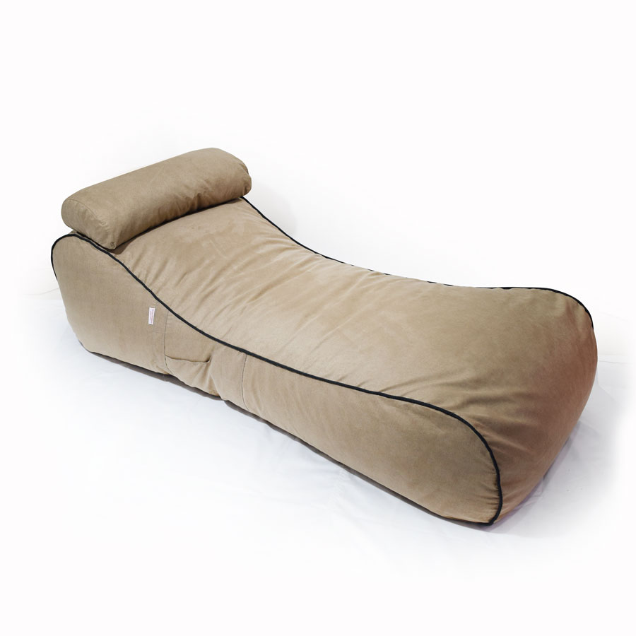 GIƯỜNG LƯỜI HẠT XỐP (DAYBED LOUNGER BEANBAG) CHẤT LIỆU MICROSUEDE MÀU DA RẮN MS73 SIZE 1,8M - THE BEANBAG HOUSE