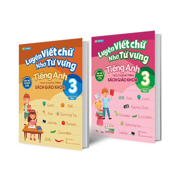 Combo Luyện Viết Chữ Nhớ Từ Vựng Tiếng Anh Theo Chương Trình Sách Giáo Khoa Lớp 3 – Tập 1 & 2