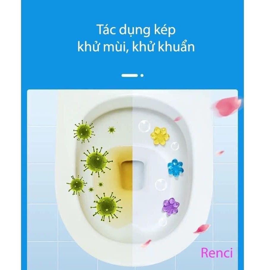 Gel thơm khử bồn cầu, toilet giúp KHỬ MÙI, DIỆT KHUẨN dạng thạch hình bông hoa