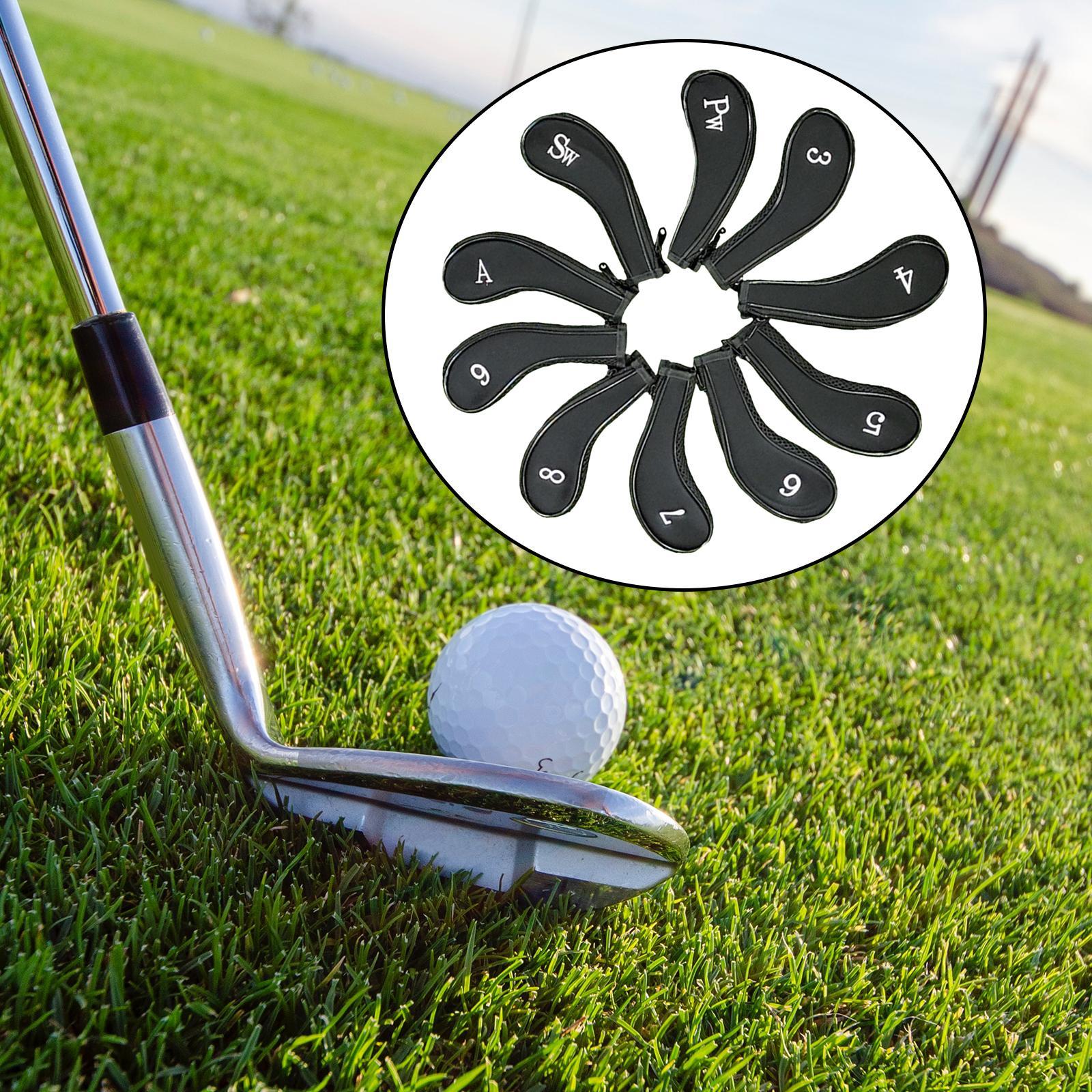 10Pcs Golf Iron Covers Set Golf Club Headcover Sleeve Training Equipment