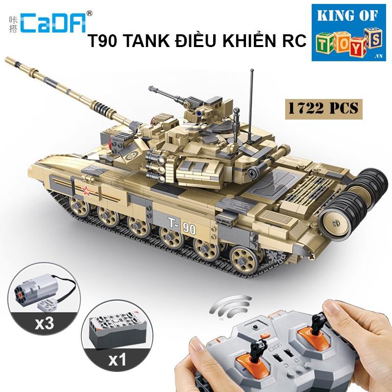 Đồ Chơi Lắp Ráp Kiểu Lego Mô Hình Xe Tăng Điều Khiển RC T90 ARMY TANK CaDA C61003 Với 1722 Mảnh Ghép - Chạy Bằng Động Cơ