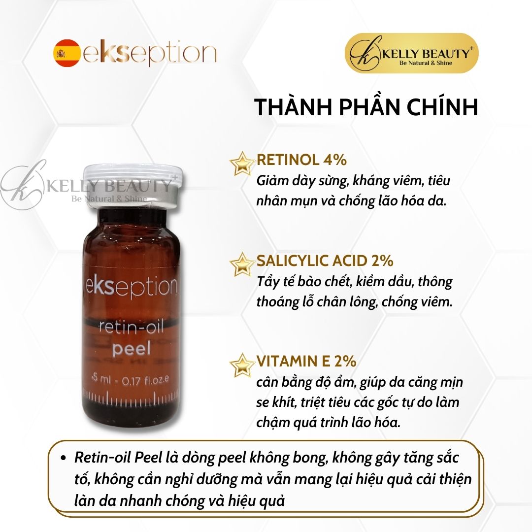 Ekseption Retin-Oil Peel - Trẻ Hóa Làn Da, Giảm Nếp Nhăn; Căng Mịn và Đều Màu Da - Retinol 4% + BHA 2% - Kelly Beauty