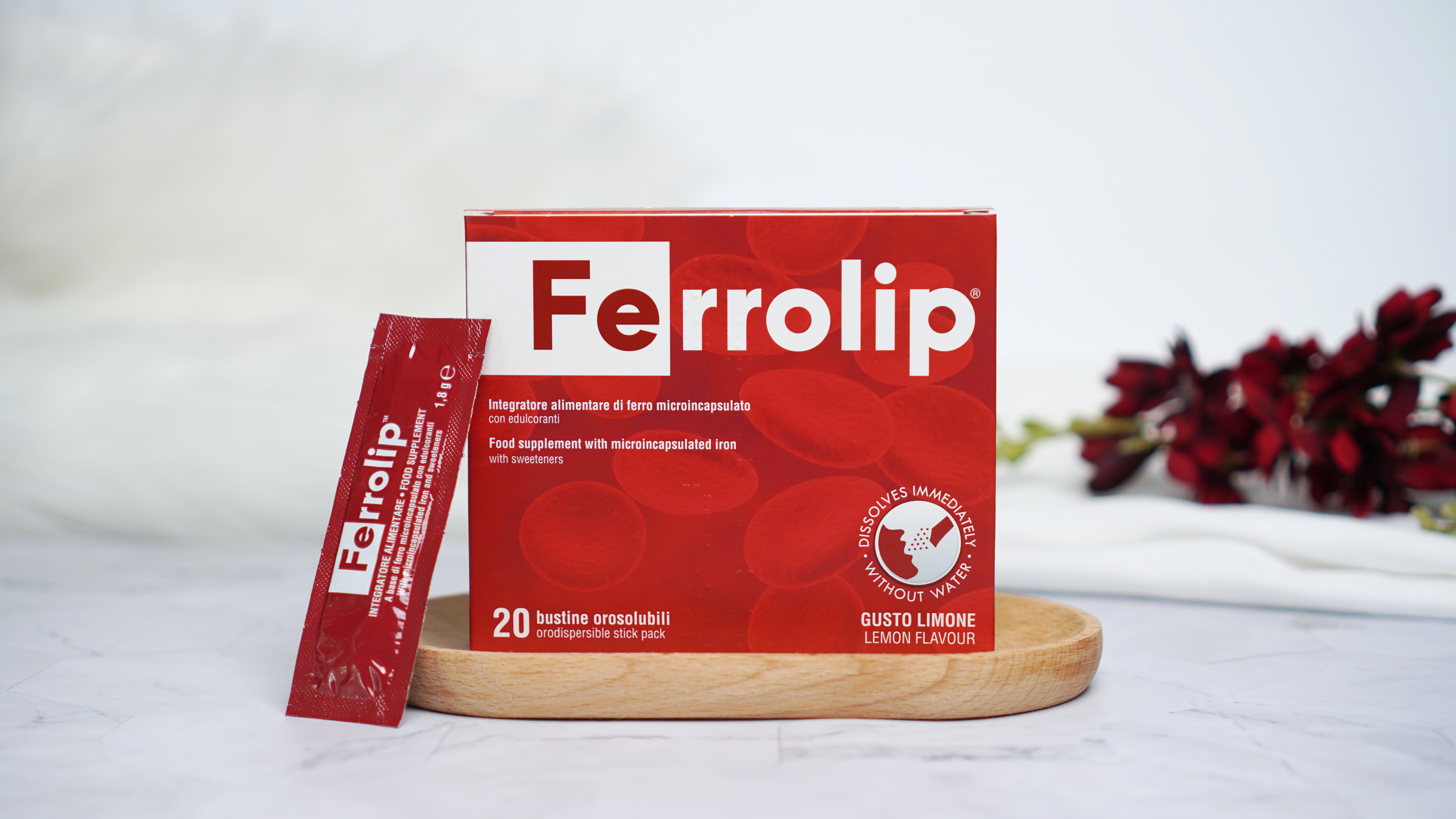 Sắt bột Buccal dự phòng thiếu máu cho người lớn, mẹ bầu Ferrolip hộp 20 gói
