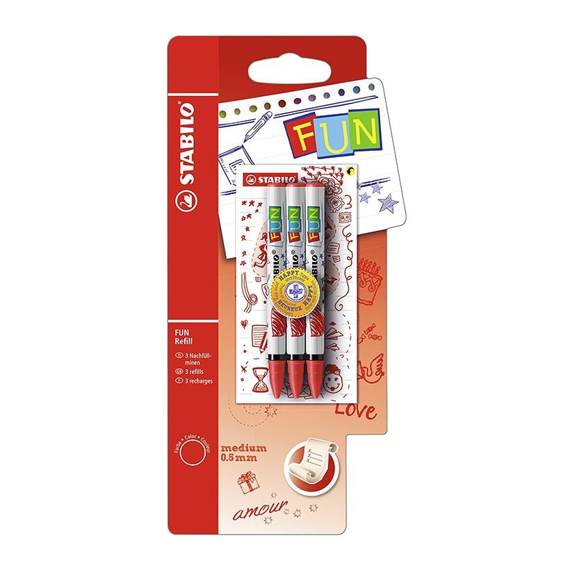 Set 3 ruột bút nước STABILO FUN - Đen