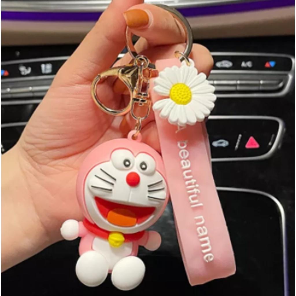 Móc Khóa chú Mèo Máy Kute Doraemon nhân vật hoạt hình thiếu nhi màu hồng nhạt