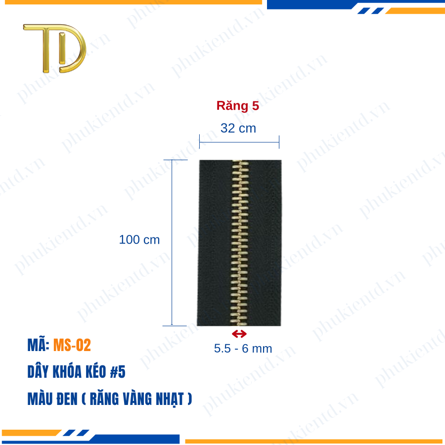 Dây khóa kéo túi xách, dây khóa kéo kim loại, dây khóa kéo răng 5 đen, Mạ điện độ bền 5-8 năm