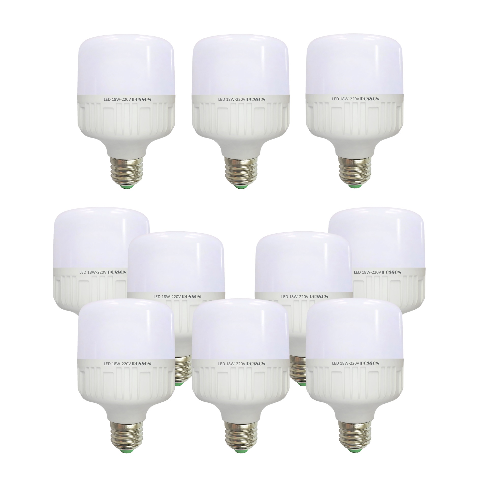 10 Bóng đèn Led trụ 18w 20w tiết kiệm điện sáng trắng-vàng nắng Posson LC-N18-18G