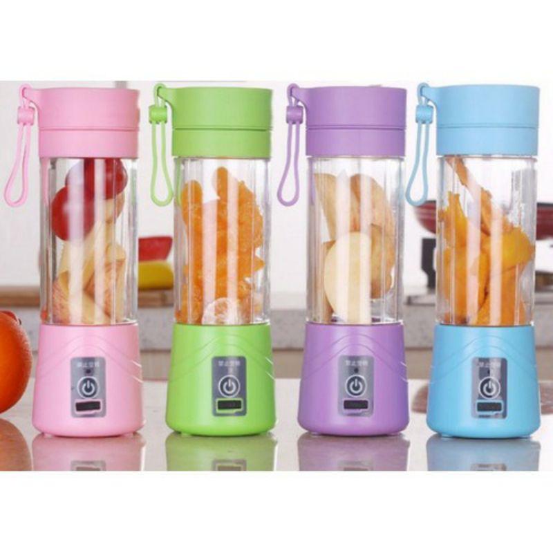 Máy xay sinh tố mini cầm tay - Máy xay hoa quả trái cây 2 lưỡi - 6 lưỡi pin sạc tích điện đa năng cầm tay du lịch