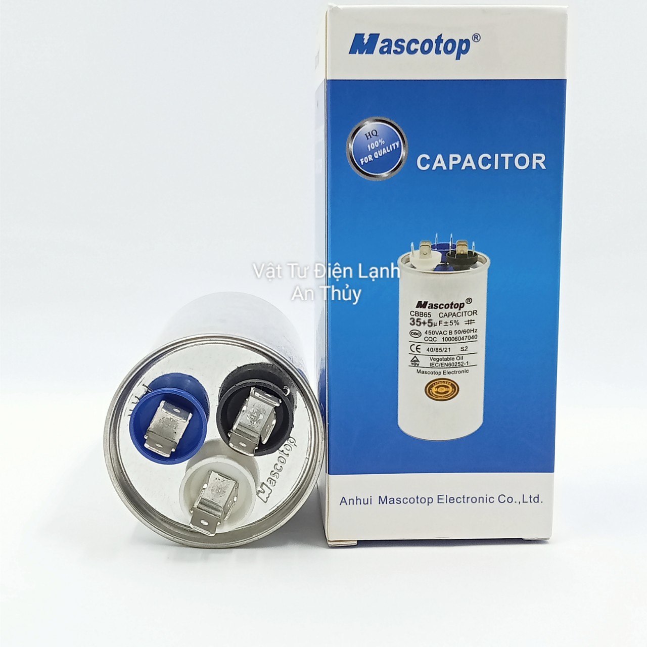 Tụ máy lạnh MASCOTOP 35uF 3 chân - Tụ điều hòa MASCOTOP 35uF 3 chân