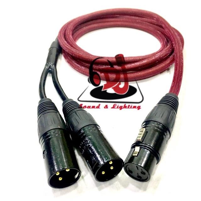 dây Jack chia canon cái ra 2 đầu Jack canon đực dây dài 1m