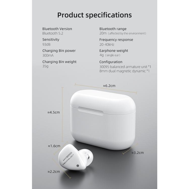 Tai nghe nhét tai không dây KZ CCA CC1 TWS 5.2 kết nối Bluetooth S2 S1 Z1 PRO SA08 Q2S