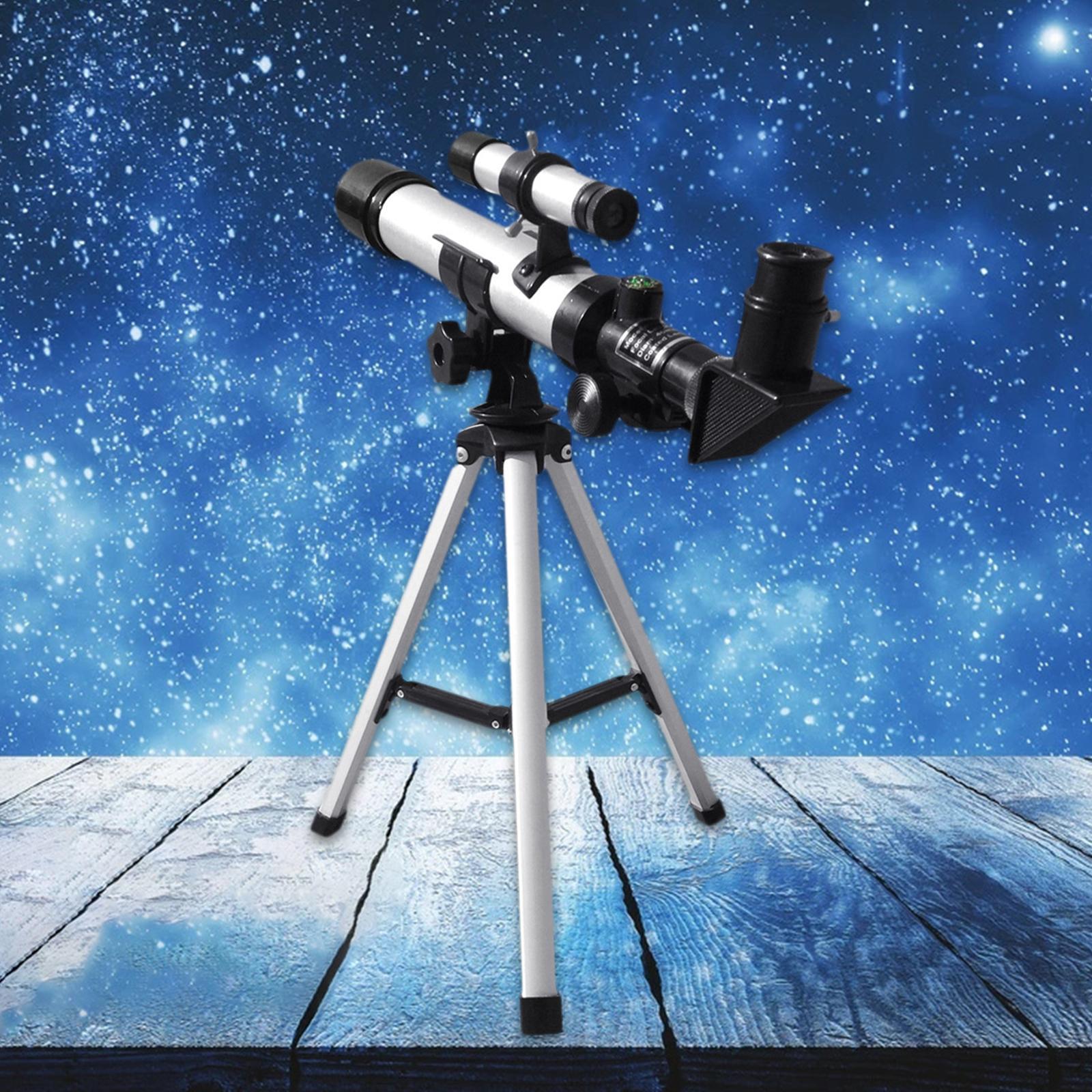 Professional Kids Astronomical Telescope with Tripod 1.5x Barlow Len 40mm Objective Lens Refractor Telescope for Beginners Educational Toys
