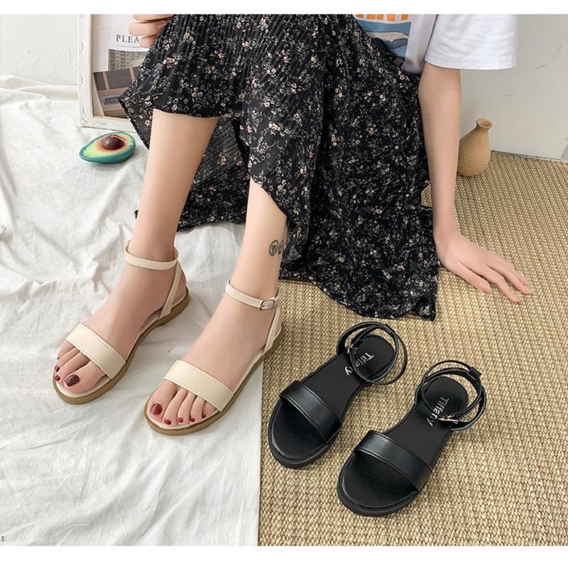 Sandal nữ đế bệt cao cấp Yukibloom sandal nữ cổ điển quai ngang SN01