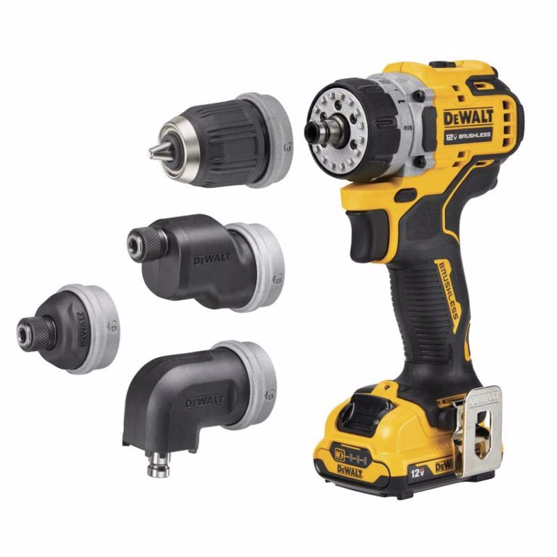 Máy khoan vặn vít dùng pin 12V DeWALT DCD703D2 gồm 4 đầu - Hàng chính hãng