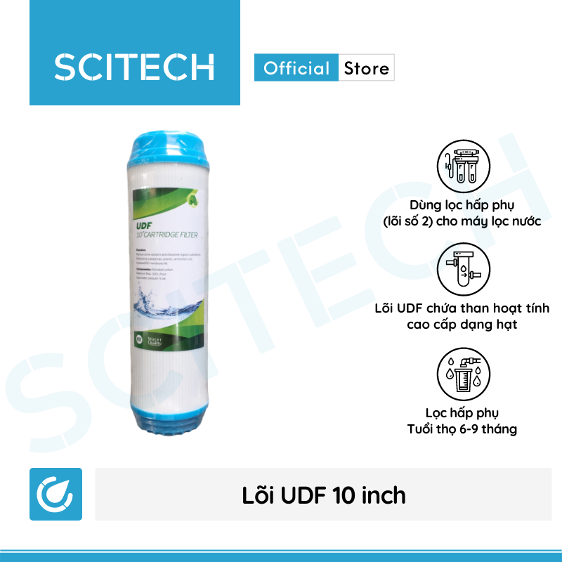 Lõi UDF/GAC 10 inch - Lõi số 2 máy lọc nước RO, bộ lọc thô - Hàng chính hãng