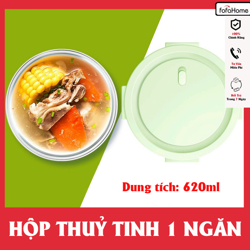 Hộp Thố Thủy Tinh 2 - 3 Ngăn Có Nắp Ron Chống Tràn Đựng Cơm Văn Phòng Sử Dụng Được Lò Vi Sóng Siêu Tiện Tợi